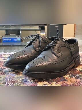 Tricker’s Wingtip Brogue Black Scotch Grain Men’s Brogues Shoes Size UK 7 US 8